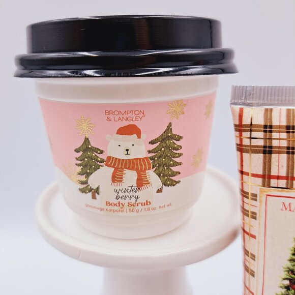 Bath & Body Holiday Set Candy Cane Hand Cream Christmas Winter Berry Body Scrub - Picture 2 of 6